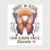 Gewoon een meisje dat houdt van Herfst Thanksgivin Sticker (Vel)