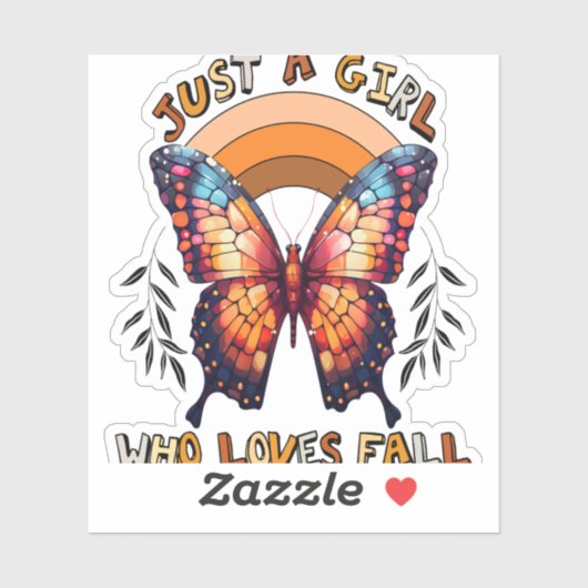 Gewoon een meisje dat houdt van Herfst Thanksgivin Sticker (Vel)