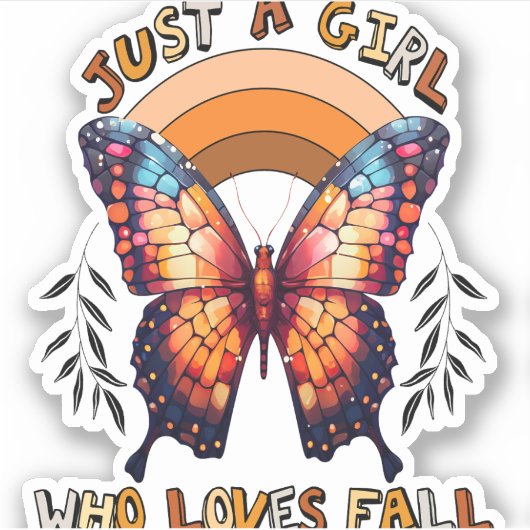 Gewoon een meisje dat houdt van Herfst Thanksgivin Sticker (Voorkant)