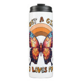 Gewoon een meisje dat houdt van Herfst Thanksgivin Thermosbeker (Voorkant)