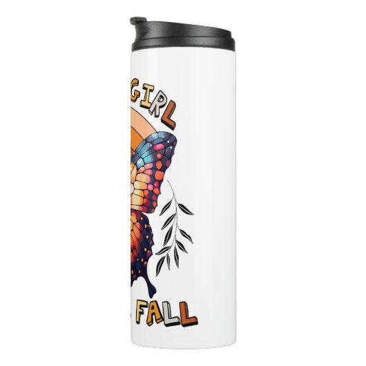 Gewoon een meisje dat houdt van Herfst Thanksgivin Thermosbeker (Geroteerd rechts)