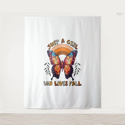 Gewoon een meisje dat houdt van Herfst Thanksgivin Wandkleed (Voorkant)