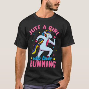 Gewoon een meisje dat houdt van het runnen van Uni T-shirt
