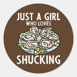 Gewoon een meisje dat houdt van het Shucking Lemon Ronde Sticker