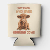 Gewoon een meisje dat houdt van Highland Koeien Blikjeskoeler (Voorkant)