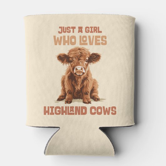 Gewoon een meisje dat houdt van Highland Koeien Blikjeskoeler (Achterkant)