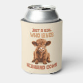 Gewoon een meisje dat houdt van Highland Koeien Blikjeskoeler (Blikje Achterkant)