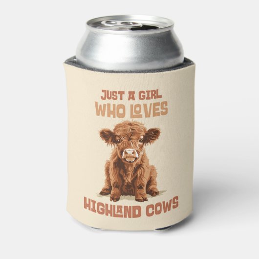 Gewoon een meisje dat houdt van Highland Koeien Blikjeskoeler (Blikje Achterkant)
