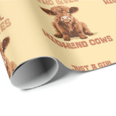 Gewoon een meisje dat houdt van Highland Koeien Cadeaupapier (Rol Hoek)