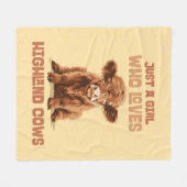 Gewoon een meisje dat houdt van Highland Koeien Fleece Deken (Voorkant (Horizontaal))
