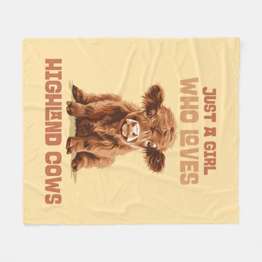 Gewoon een meisje dat houdt van Highland Koeien Fleece Deken (Voorkant (Horizontaal))