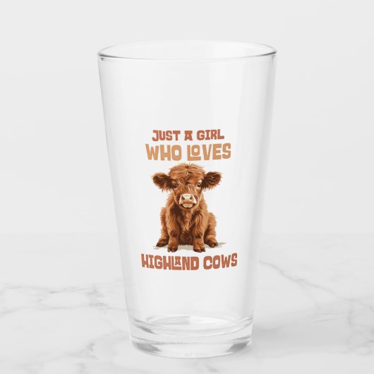 Gewoon een meisje dat houdt van Highland Koeien Glas (Voorkant)