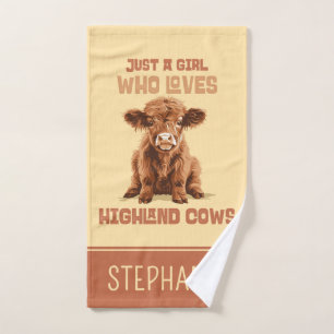 Gewoon een meisje dat houdt van Highland Koeien Handdoek