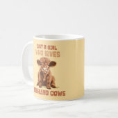 Gewoon een meisje dat houdt van Highland Koeien Koffiemok (Voorkant links)