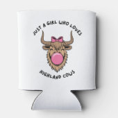 Gewoon een meisje dat houdt van Highland Koeien Sc Blikjeskoeler (Achterkant)