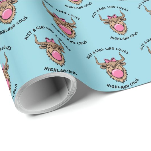 Gewoon een meisje dat houdt van Highland Koeien Sc Cadeaupapier (Rol Hoek)