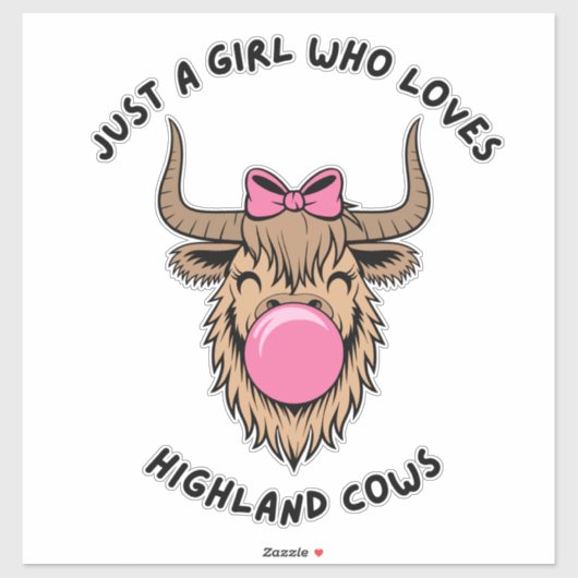Gewoon een meisje dat houdt van Highland Koeien Sc Sticker (Vel)