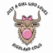 Gewoon een meisje dat houdt van Highland Koeien Sc Sticker (Voorkant)