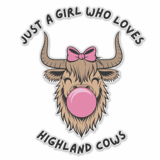 Gewoon een meisje dat houdt van Highland Koeien Sc Sticker (Voorkant)
