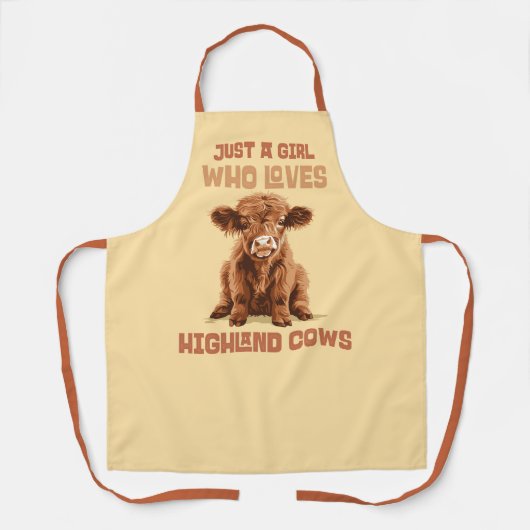 Gewoon een meisje dat houdt van Highland Koeien Schort (Voorkant)