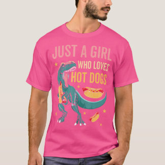 Gewoon een meisje dat houdt van hotdogs fast food  t-shirt
