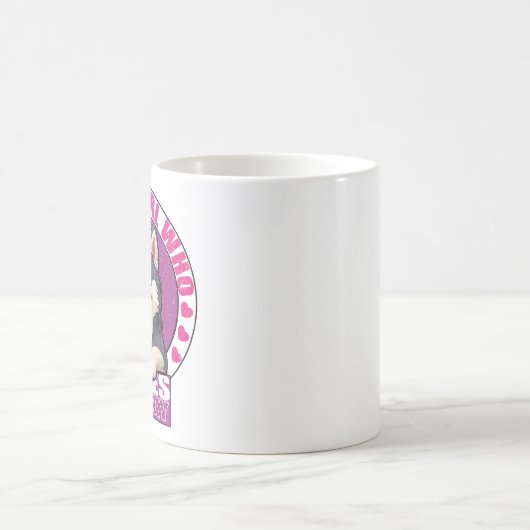 gewoon een meisje dat houdt van husky, husky wit, koffiemok (Center)