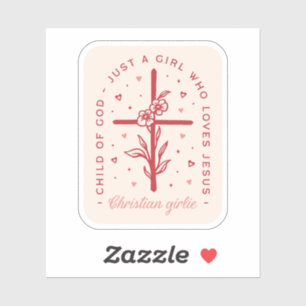 Gewoon een meisje dat houdt van Jezus Christelijke Sticker