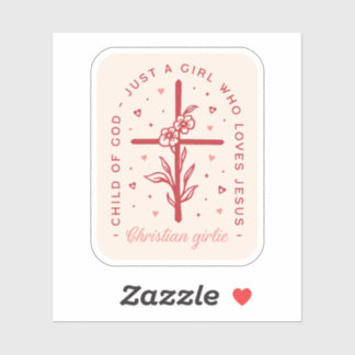 Gewoon een meisje dat houdt van Jezus Christelijke Sticker