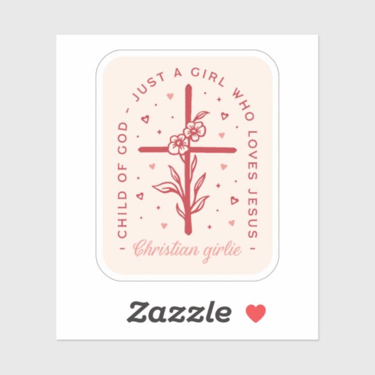 Gewoon een meisje dat houdt van Jezus Christelijke Sticker (Vel)
