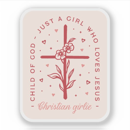 Gewoon een meisje dat houdt van Jezus Christelijke Sticker (Voorkant)