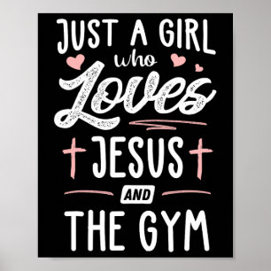 Gewoon een meisje dat houdt van Jezus en de sports Poster