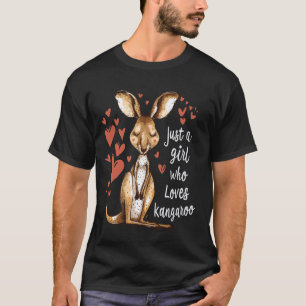 Gewoon een meisje dat houdt van kangoeroe grappige t-shirt