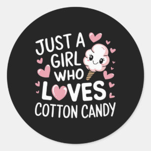 Gewoon een meisje dat houdt van katoenen Snoep sto Ronde Sticker