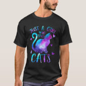 Gewoon een meisje dat houdt van katten eigenaar Ga T-shirt (Voorkant)