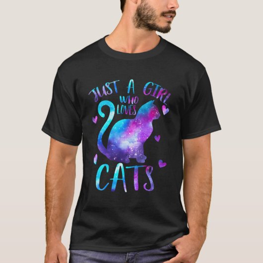 Gewoon een meisje dat houdt van katten eigenaar Ga T-shirt (Voorkant)