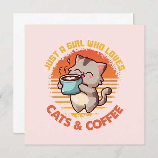 Gewoon een meisje dat houdt van katten en koffie (Voorkant / Achterkant)