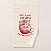 Gewoon een meisje dat houdt van katten en koffie ( bad handdoek (Handdoek)