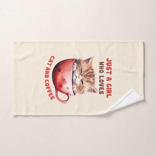 Gewoon een meisje dat houdt van katten en koffie ( bad handdoek (Handdoek)