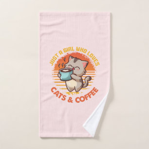 Gewoon een meisje dat houdt van katten en koffie bad handdoek