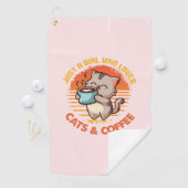 Gewoon een meisje dat houdt van katten en koffie golfhanddoek (Insitu)