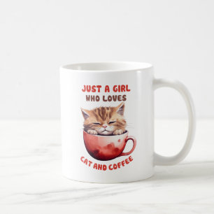 Gewoon een meisje dat houdt van katten en koffie ( koffiemok