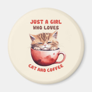 Gewoon een meisje dat houdt van katten en koffie ( magneet