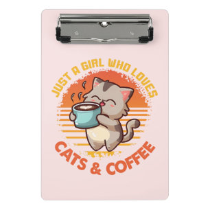Gewoon een meisje dat houdt van katten en koffie mini klembord