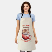 Gewoon een meisje dat houdt van katten en koffie ( schort (Gedragen)