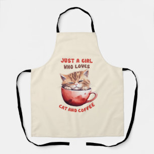 Gewoon een meisje dat houdt van katten en koffie ( schort