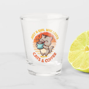 Gewoon een meisje dat houdt van katten en koffie shot glas