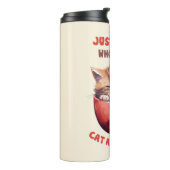 Gewoon een meisje dat houdt van katten en koffie ( thermosbeker (Gedraaid links)