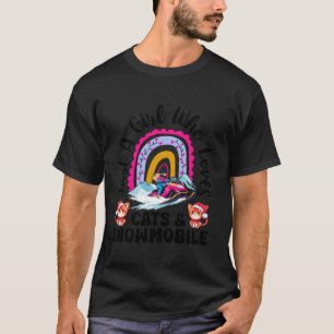 Gewoon een meisje dat houdt van katten en sneeuwsc t-shirt