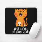 Gewoon een meisje dat houdt van katten Pullover Muismat (Met muis)