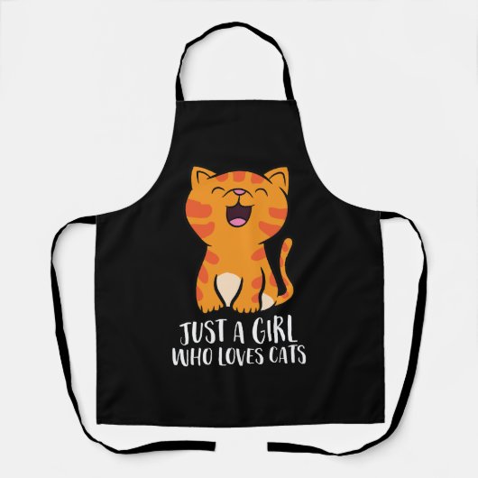Gewoon een meisje dat houdt van katten Pullover Schort (Voorkant)